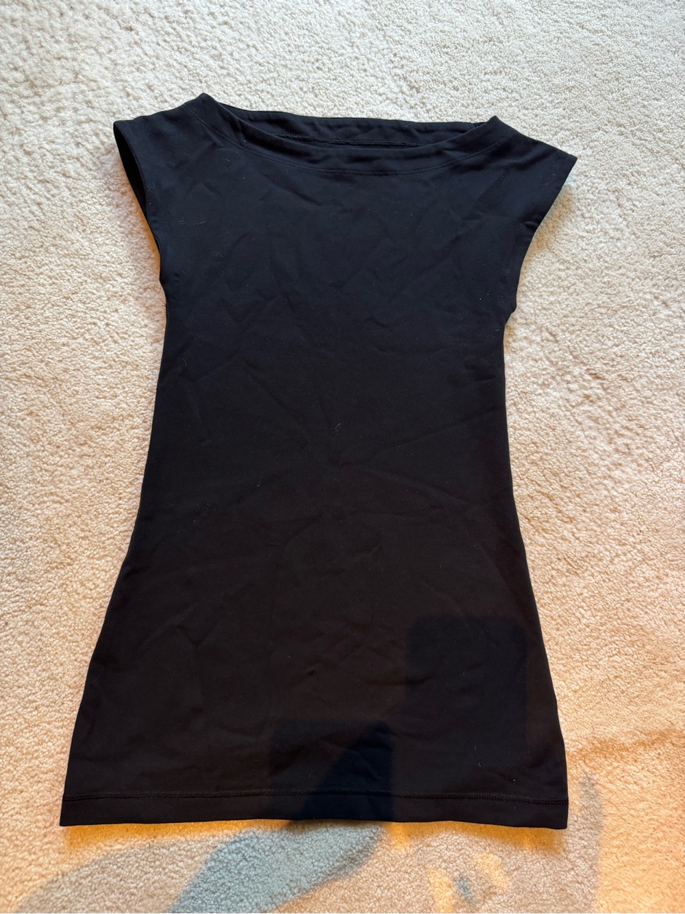 Luluemon Black Women's Boat Neck cap sleeve top